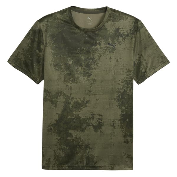 Puma Herr Tad Essentials All-Over Print Regular T-Shirt M Mörk Dark Olive M