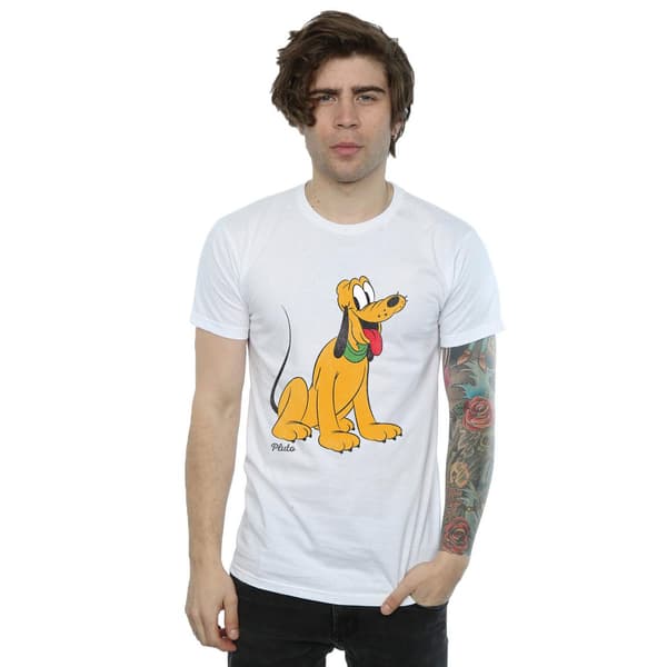 Disney Herr Klassisk Pluto Bomulls T-shirt S Vit White S
