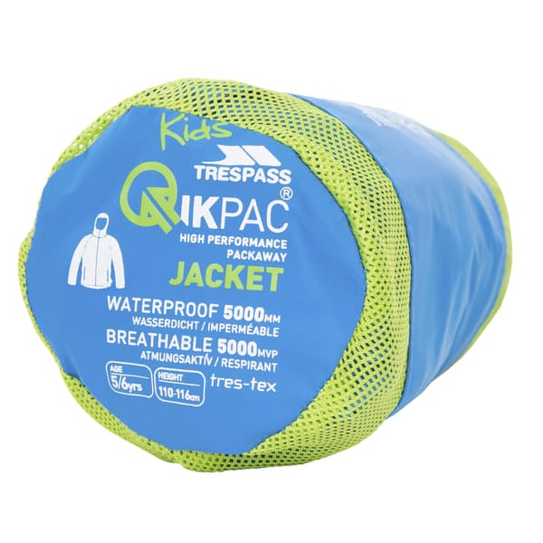 Trespass Barn/Barn Qikpac Vattentät Packaway Jacka 7/8 År Cobalt 7/8 Years