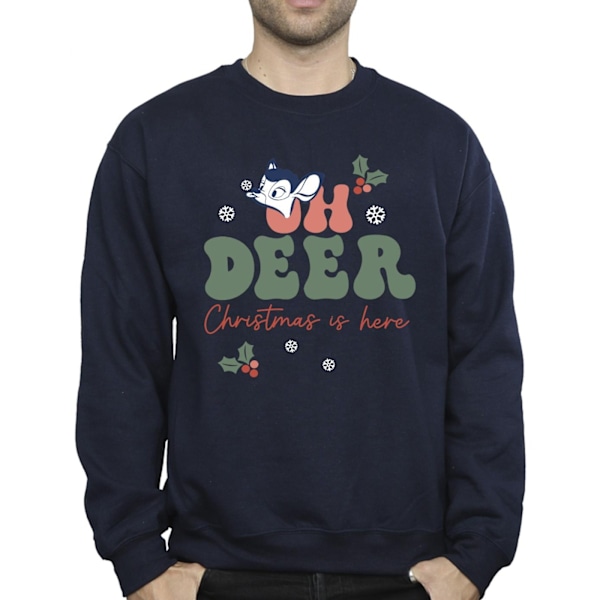 Disney Bambi Oh Deer Sweatshirt för män 4XL Marinblå Navy Blue 4XL