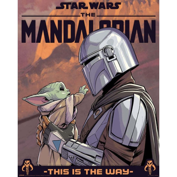 Star Wars: The Mandalorian Hello Little One Print 60 cm x Orange/Black/Grey 60cm x 80cm