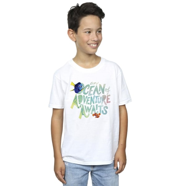 Finding Dory Boys Ocean Adventure Bomull T-shirt 7-8 år Vit White 7-8 Years