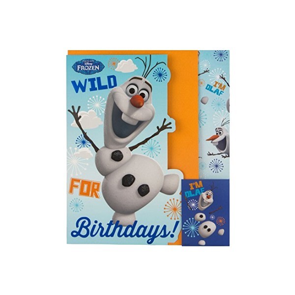 Frozen Olaf Födelsedagspresentpapper och kort One Size Blå/Vit/Ora Blue/White/Orange One Size