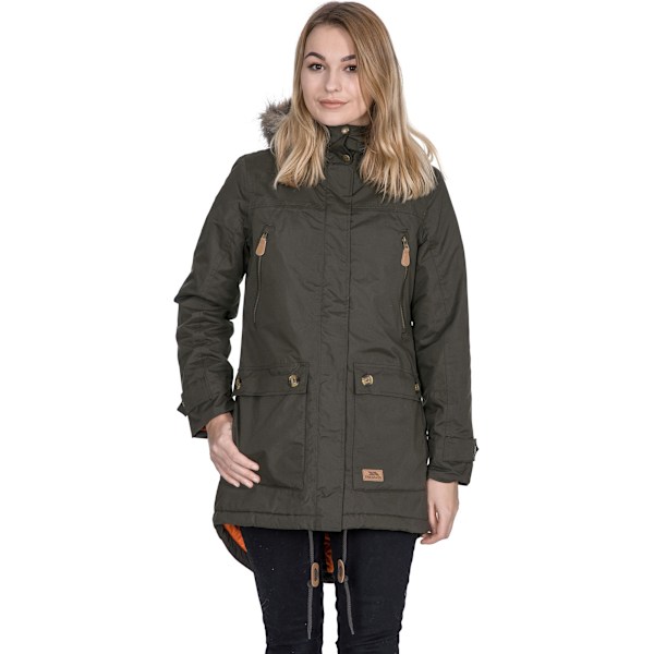 Trespass Dam/Damer Clea Vattentät Parka Vadderad Jacka XXS Dark Khaki XXS