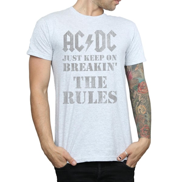 AC/DC Herr Just Keep On Breaking The Rules T-Shirt S Sports Grå Sports Grey S