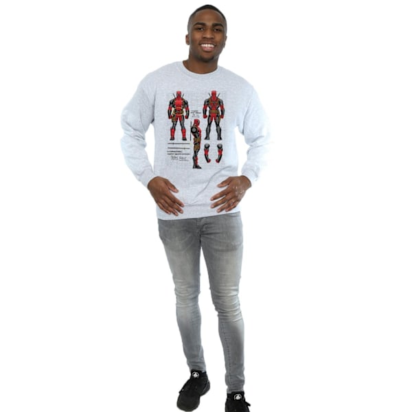 Marvel Deadpool Actionfigur Planer Sweatshirt S Sports Gr Sports Grey S