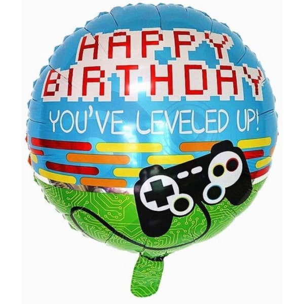 Betallic Du har gått upp i nivå! Spelkontroll Födelsedag Foil Ballo Blue/Green/Black One Size