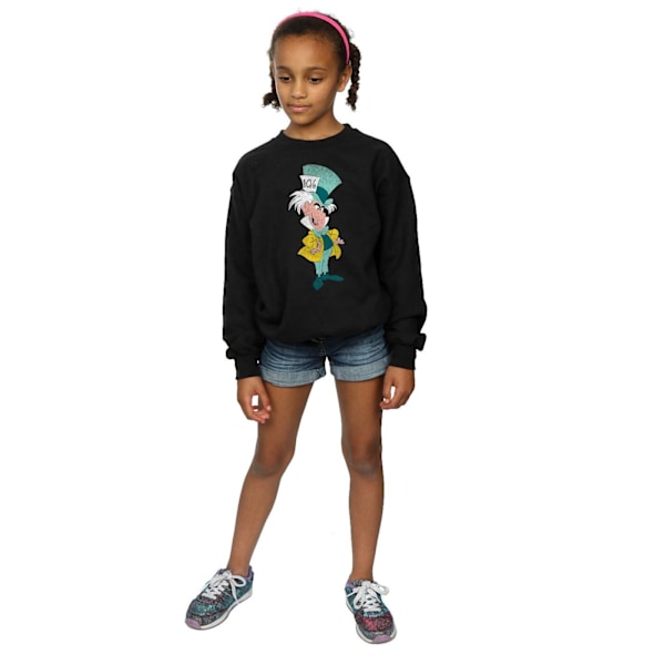 Disney Girls Alice In Wonderland Classic Mad Hatter Sweatshirt Black 7-8 Years