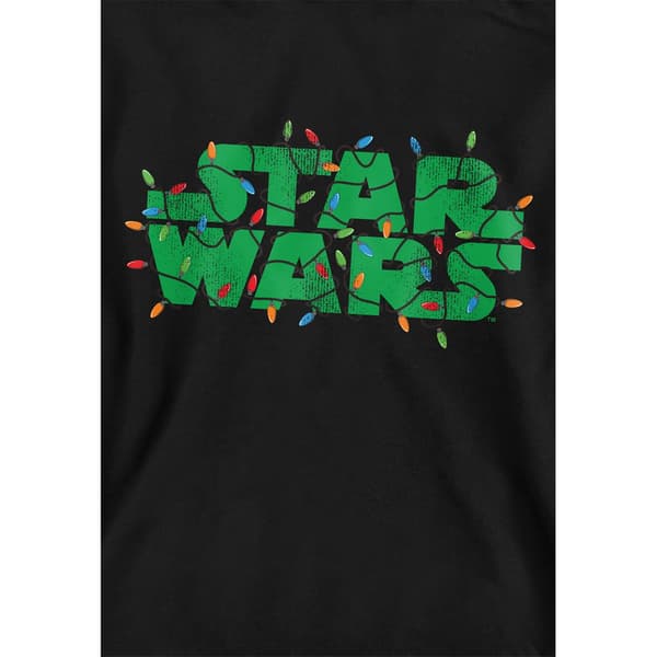 Star Wars Barn/Barn Julbelysning Logotyp Huvtröja 5-6 År Black 5-6 Years