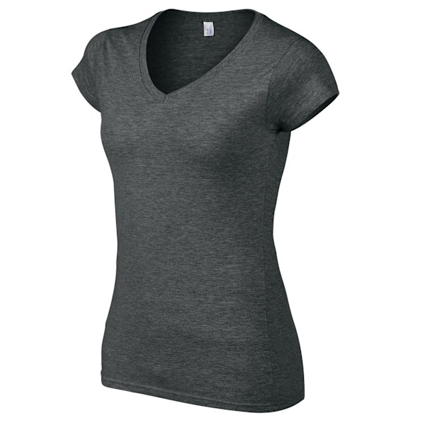 Gildan Dam/Kvinnor Softstyle Heather V-ringad T-shirt L Mörk Ljung Dark Heather L