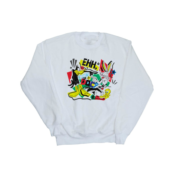 Looney Tunes Dam/Dam Scrap Collage Sweatshirt M Vit White M