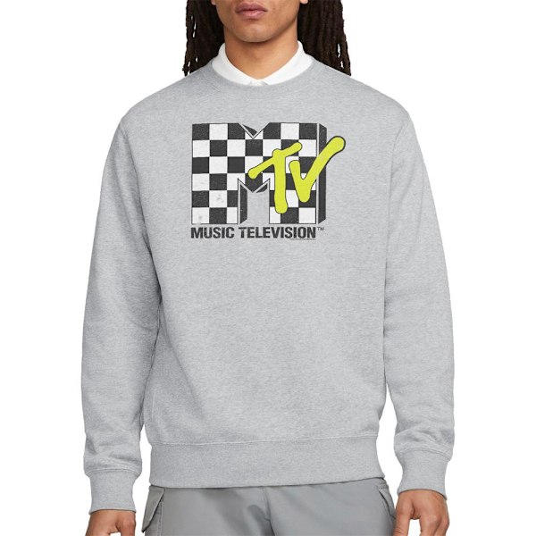 MTV Unisex Vuxen Schackrutig Logotyp Sweatshirt XXL Sport Heather Sport Heather XXL