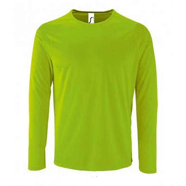 SOLS Sportig Långärmad Performance T-shirt för män 3XL Neongrön Neon Green 3XL