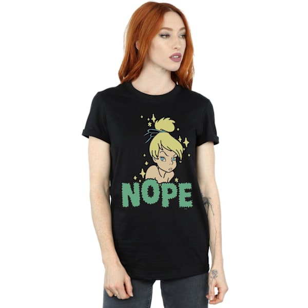 Disney Dam/Kvinnor Tinker Bell Nope Bomull Boyfriend T-shirt Black XXL