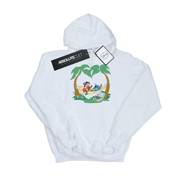 Disney Herr Lilo And Stitch Spela Lite Musik Hoodie L Vit White L
