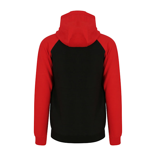 AWDis Just Hoods Herr Baseboll Zoodie XXL Jet Black/Fire Red Jet Black/Fire Red XXL