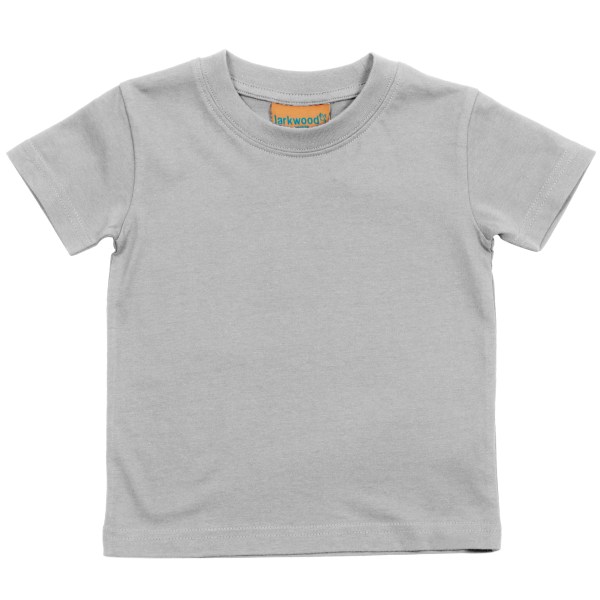 Larkwood Baby/Childrens Crew Neck T-Shirt / Schoolwear 6-12 Hea Heather Grey 6-12