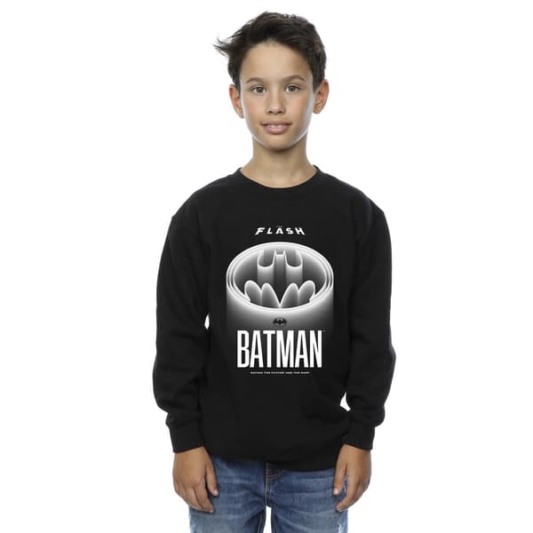 DC Comics Pojkar The Flash Batman Vit Logotyp Tröja 12-13 År Black 12-13 Years