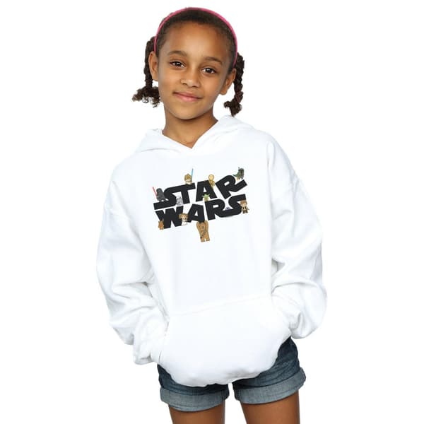 Star Wars Flicktröja med logga för barn, 9-11 år, Vit White 9-11 Years