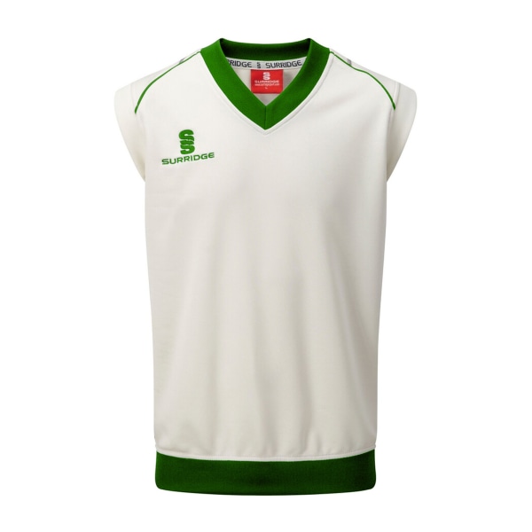 Surridge Mens Curve Ärmlös tröja/Jumper XL Vit/ Grön T White/ Green Trim XL