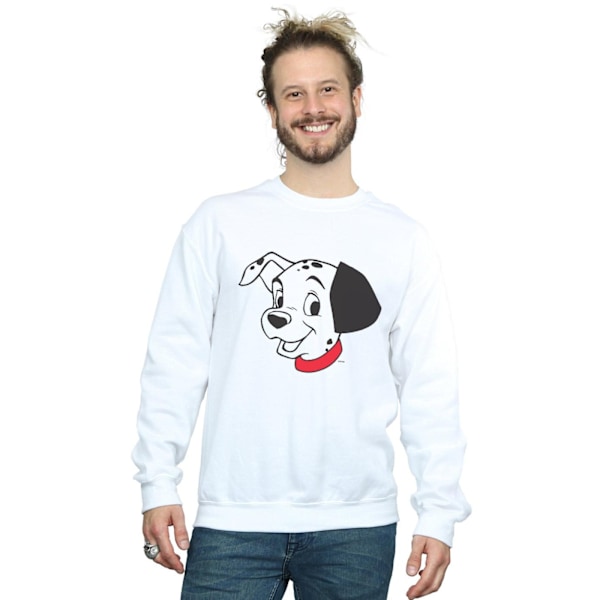 Disney Herr 101 Dalmatiner Dalmatinerhuvud Sweatshirt L Vit White L