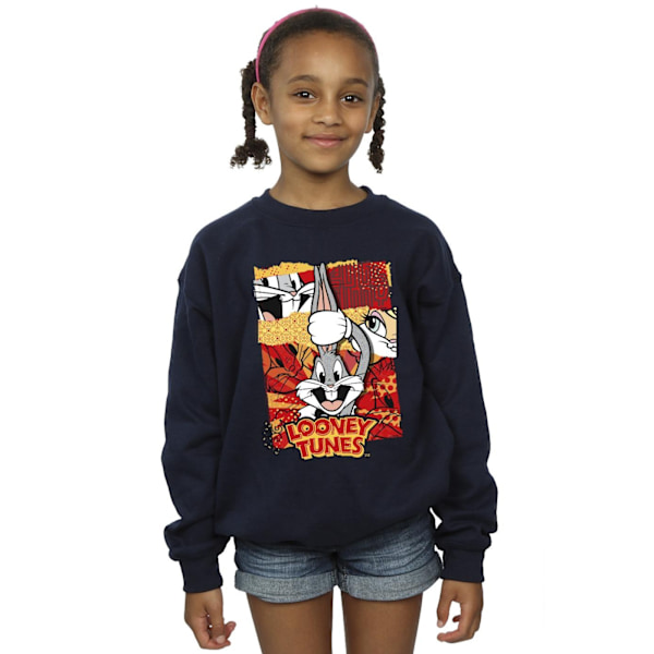 Looney Tunes Girls Bugs Rabbit Comic Nyår Sweatshirt 12-13 Navy Blue 12-13 Years