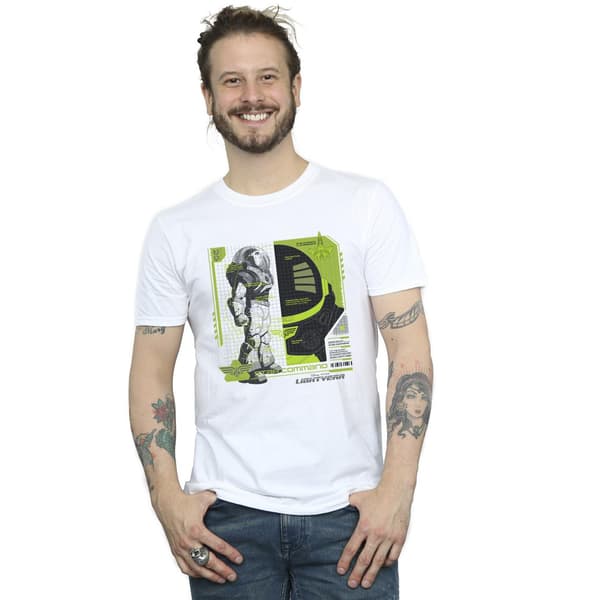 Disney Mens Lightyear Buzz Tech Panel T-Shirt XXL Vit White XXL