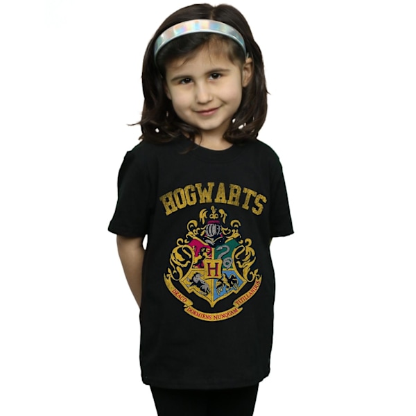 Harry Potter Girls Filled Crest Varsity Bomull T-shirt 9-11 år Black 9-11 Years