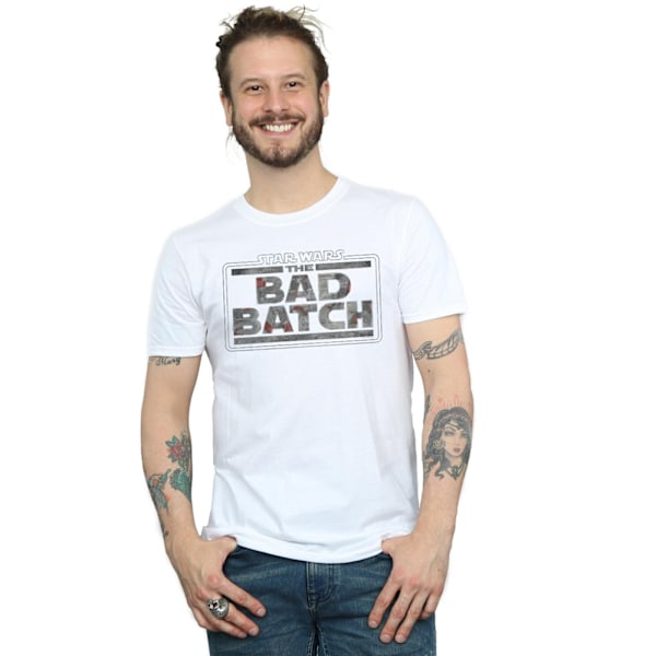 Star Wars Herr The Bad Batch Texturlogotyp T-shirt 4XL Vit White 4XL