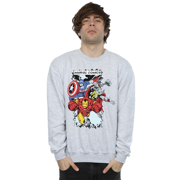 Marvel Herr Tröja med seriefigurer M Ljusgrå Heather Grey M