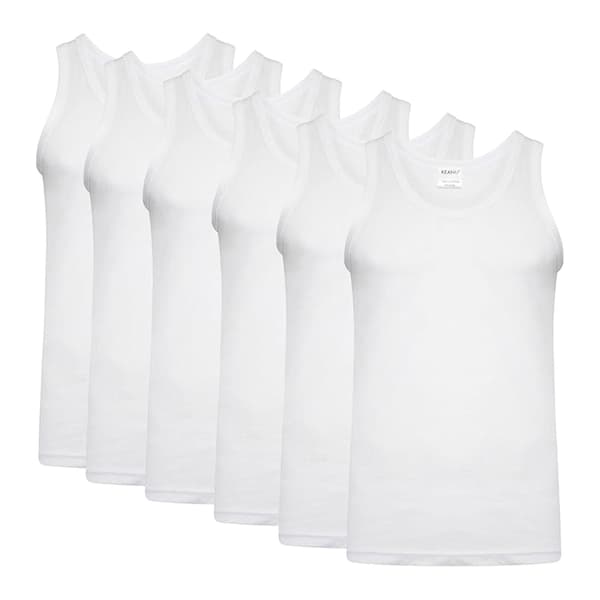 Keanu Herr Åtsittande Linne (6-pack) M Vit White M