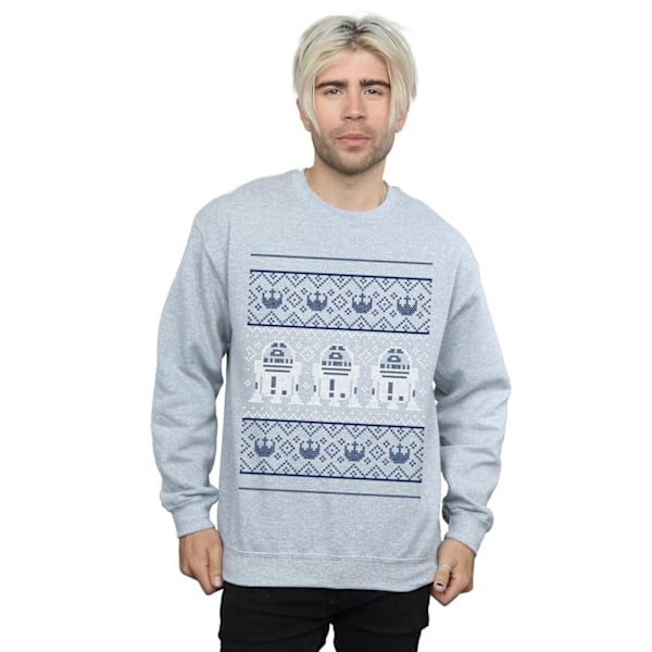 Star Wars Jul R2-D2 Fair Isle Sweatshirt S Heather G Heather Grey S