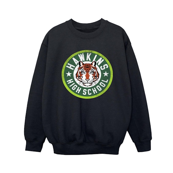 Netflix Boys Stranger Things Hawkins Tiger Circle Sweatshirt 7- Black 7-8 Years