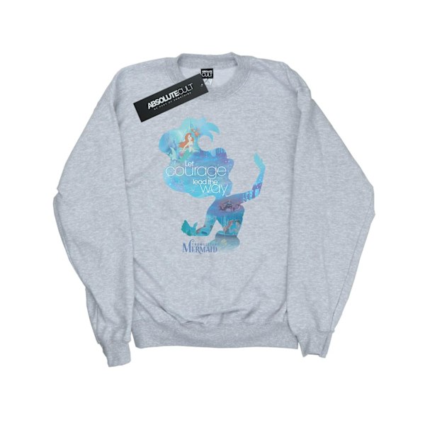 Disney Princess Dam/Damer Ariel Fylld Silhuett Sweatshirt Heather Grey M