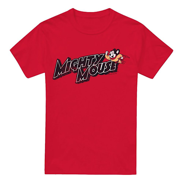 Mighty Mouse Herr Might Logo T-Shirt 4XL Röd Red 4XL