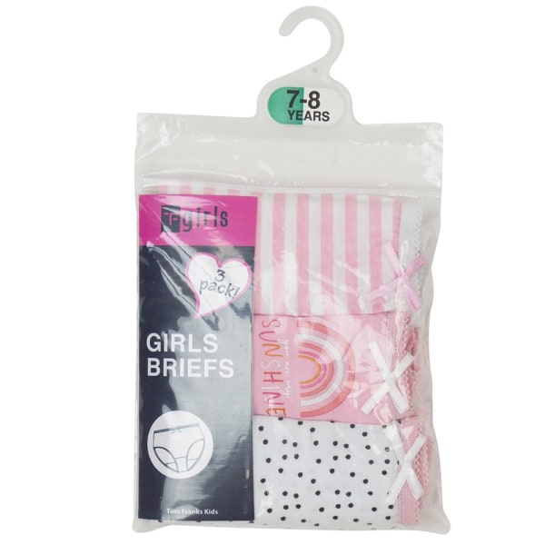 Tom Franks Kids Girls Print (paket med 3) 2-3 år Pink/White 2-3 Years