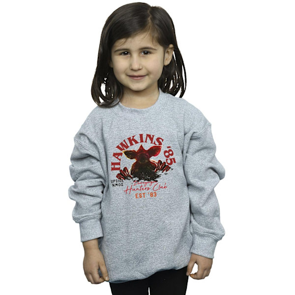 Netflix Girls Stranger Things Hunters Club Sweatshirt 9-11 år Sports Grey 9-11 Years