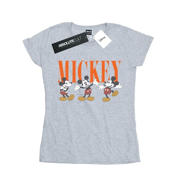 Disney Dam/Kvinnor Mickey Mouse Poses Bomull T-shirt XXL Spor Sports Grey XXL