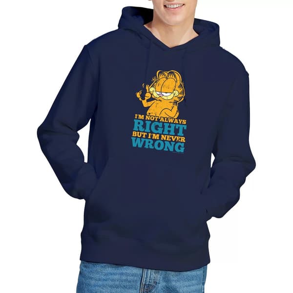 Garfield Herr Never Wrong Hoodie S Marinblå Navy S