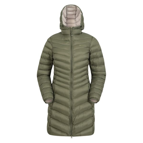 Mountain Warehouse Dam/Dam Florence Lång Vadderad Jacka 4 Khaki 4 UK