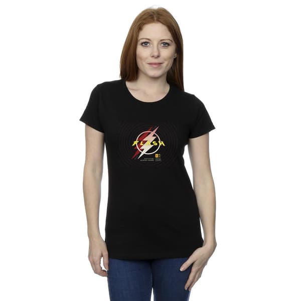 DC Comics Dam/Kvinnor The Flash Blixtlogotyp Bomull T-shirt Black XL