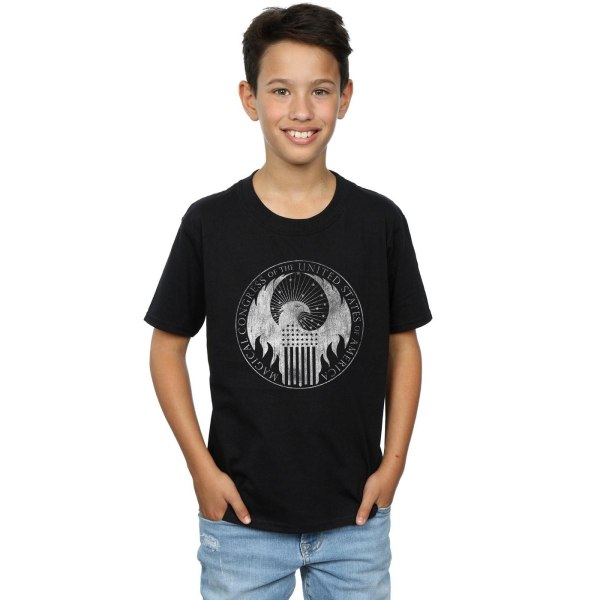 Fantastic Beasts Boys Distressed Magical Congress T-Shirt 5-6 Y Black 5-6 Years