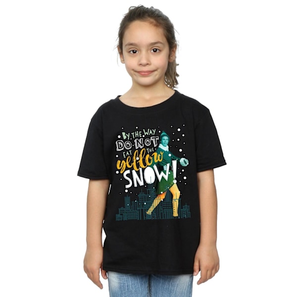 Elf Girls Yellow Snow Bomull T-shirt 7-8 år Svart Black 7-8 Years