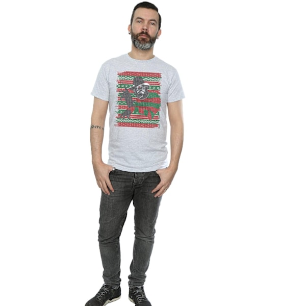 A Nightmare On Elm Street Herr Jul Fair Isle T-Shirt 3XL Sports Grey 3XL