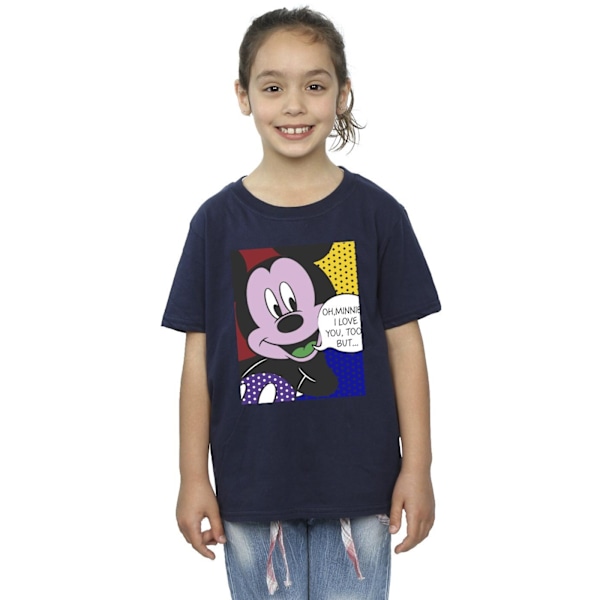 Disney Girls Mickey Mouse Oh Minnie Pop Art Bomull T-shirt 9-11 Navy Blue 9-11 Years