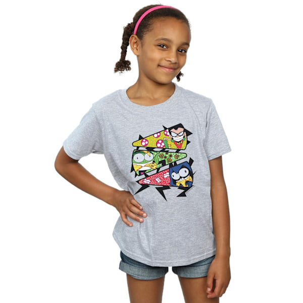 DC Comics Girls Teen Titans Go Pizza Slice Bomull T-shirt 12-13 Sports Grey 12-13 Years