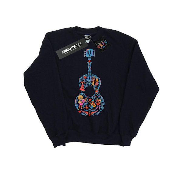 Disney Boys Coco Gitarr Mönster Sweatshirt 7-8 År Marinblå Navy Blue 7-8 Years