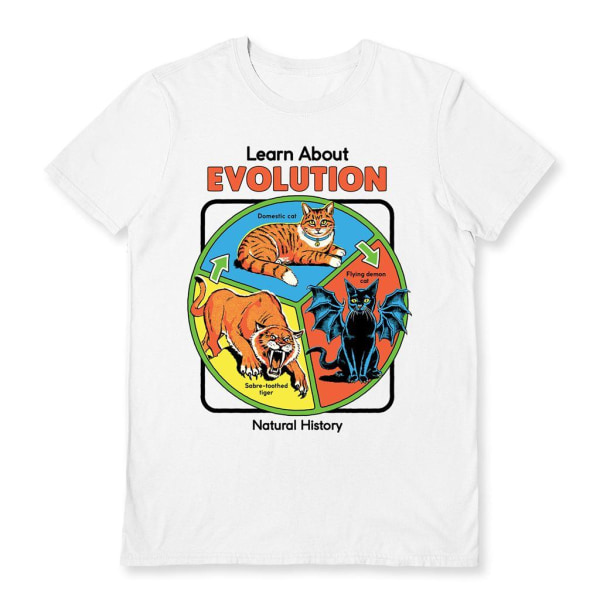 Steven Rhodes Unisex vuxen Lär dig om Evolution T-shirt M Whit White/Multicoloured M