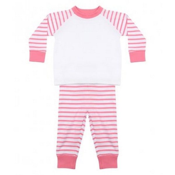 Baby Randig pyjamas för pojkar/flickor 12-18 månader ljusrosa Pale Pink/White 12-18 Months