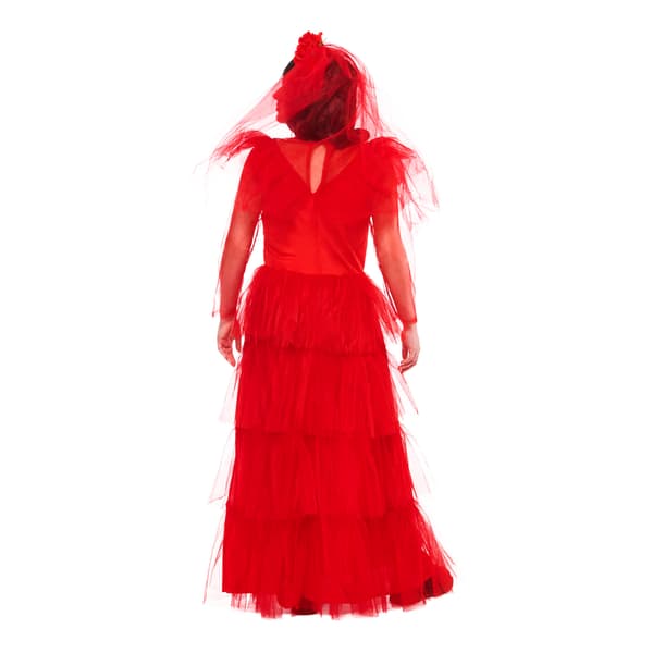 Beetlejuice Dam/Dam Lydia Deetz Bröllopskostym Klänning M R Red M